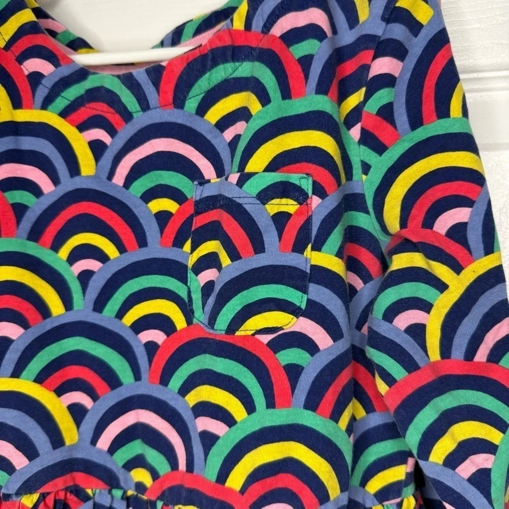Mini Boden Rainbow Print Long Sleeve Cotton Jersey Size Girls 9/10 GUC
